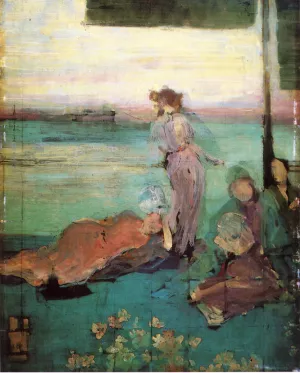 Sketch for The Balcony by James Abbott McNeill Whistler Oil Painting
