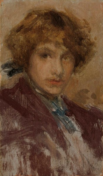 Study of a Girl's Head and Shoulders  by James Abbott McNeill Whistler - Hand-Painted Oil Painting Reproduction