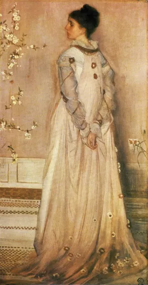 Symphony in Flesh Colour and Pink: Portrait of Mrs. Frances Leyland by James Abbott McNeill Whistler - Oil Painting Reproduction