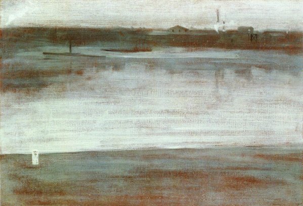 Symphony in Grey: Early Morning, Thames by James Abbott McNeill Whistler - Hand-Painted Oil Painting Reproduction