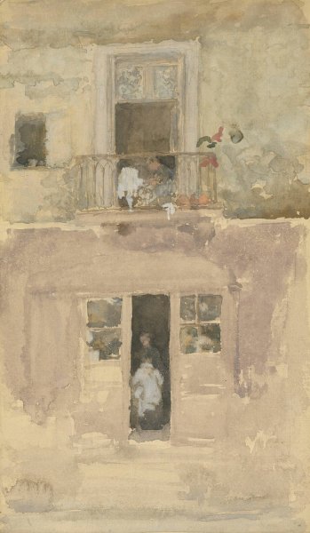 The Balcony  by James Abbott McNeill Whistler - Hand-Painted Oil Painting Reproduction