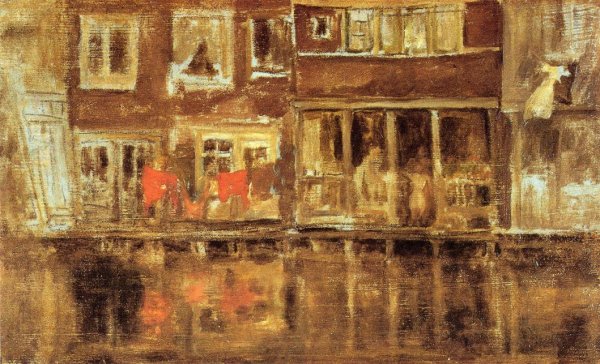 The Canal, Amsterdam by James Abbott McNeill Whistler - Hand-Painted Oil Painting Reproduction