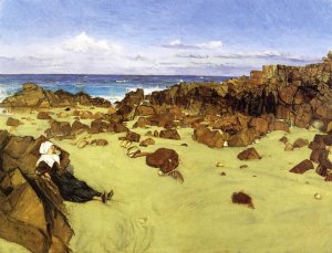 The Coast of Brittany also known as Alone with the Tide Oil painting by James Abbott McNeill Whistler