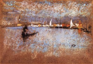 The Guidecca - Winter: Grey and Blue Oil painting by James Abbott McNeill Whistler