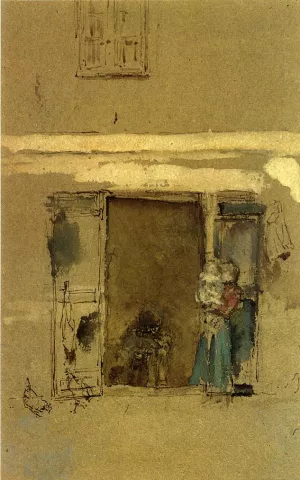 The Open Door by James Abbott McNeill Whistler - Oil Painting Reproduction