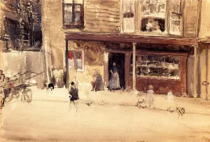 The Shop - An Exterior painting by James Abbott McNeill Whistler