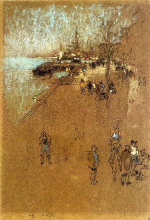 The Zattere; Harmony in Blue and Brown Oil painting by James Abbott McNeill Whistler