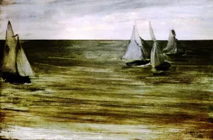 Trouville also known as Gray and Green, the Silver Sea by James Abbott McNeill Whistler Oil Painting