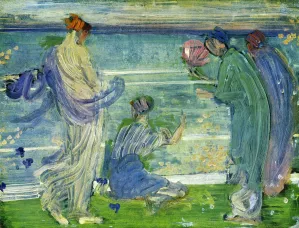 Variations in Blue and Green by James Abbott McNeill Whistler Oil Painting