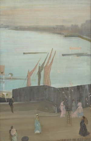 Variations in Pink and Grey; Chelsea by James Abbott McNeill Whistler Oil Painting