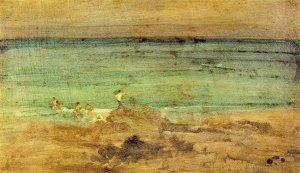 Violet and Blue: The Little Bathers, Perosquerie Oil painting by James Abbott McNeill Whistler