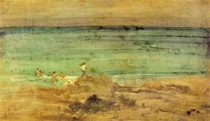 Violet and Blue: The Little Bathers, Perosquerie by James Abbott McNeill Whistler - Oil Painting Reproduction