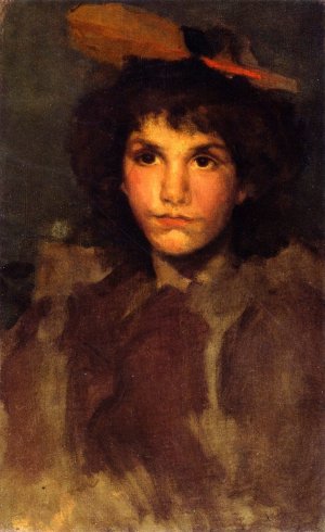 Violet and Blue: The Red Feather by James Abbott McNeill Whistler Oil Painting