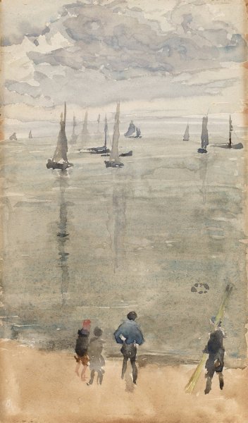 Violet. The Return of the Fishing Boats  by James Abbott McNeill Whistler - Hand-Painted Oil Painting Reproduction