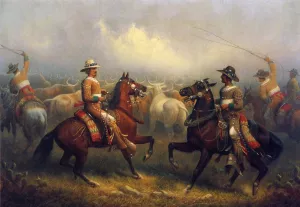 California Vaqueros by James Alexander Walker - Oil Painting Reproduction