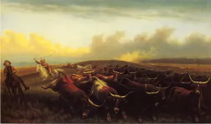 Cattle Drive No. 1 by James Alexander Walker Oil Painting