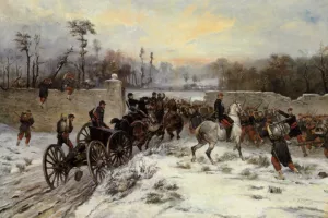 Engagement Near St Cloud by James Alexander Walker - Oil Painting Reproduction