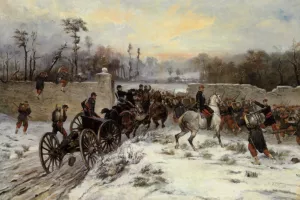 Engagement Near St Cloud by James Alexander Walker Oil Painting