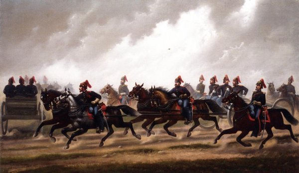 General Winfield Scotts Artillery Troops by James Alexander Walker - Hand-Painted Oil Painting Reproduction