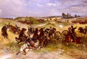 The Fray of Battle by James Alexander Walker Oil Painting