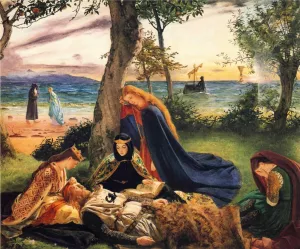 La Mort d'Arthur by James Archer Oil Painting