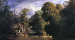 The Old Swimming Hole Oil painting by James Arthur Benade
