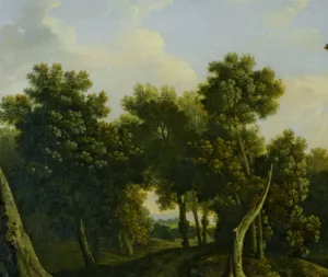 Wooded Landscape with Figures by a Path Oil painting by James Arthur O'Connor