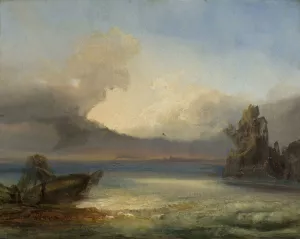 Marine landscape by James Baker Pyne Oil Painting