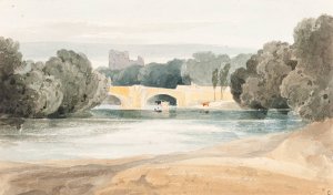 After John Sell Cotman, Bridge at Knaresborough by James Bulwer Oil Painting