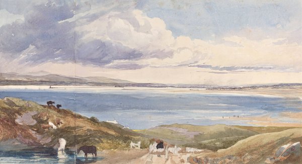 Landscape by the Shore with Road in Foreground by James Bulwer - Hand-Painted Oil Painting Reproduction