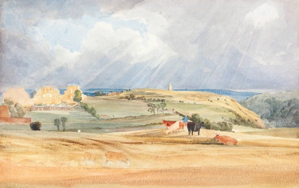Landscape with Cattle  by James Bulwer - Hand-Painted Oil Painting Reproduction