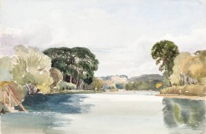 River Scene with Distant Castle by James Bulwer Oil Painting