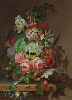 Floral Still Life by James C. Sharp Oil Painting