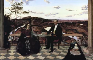 Colonel and Mrs. James A. Whiteside, Son Charles and Servants by James Cameron Oil Painting