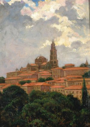 Cathedral at le Puy by James Carroll Beckwith Oil Painting