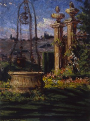 In the Gardens of the Villa Palmieri Oil painting by James Carroll Beckwith