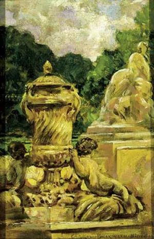 Jardin de la Fontaine Aa Nimes, France by James Carroll Beckwith - Oil Painting Reproduction