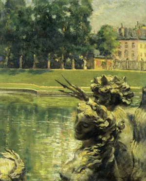 Jardin de la Fontaine at Nimes, France by James Carroll Beckwith Oil Painting
