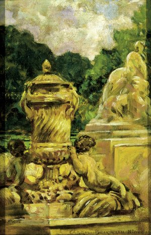 Jardin de la Fontaine at Nimes Oil painting by James Carroll Beckwith