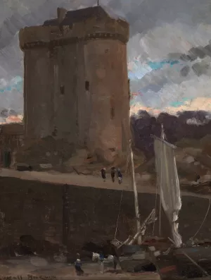 La Tour de Solidor at St. Severin, Normandy by James Carroll Beckwith Oil Painting