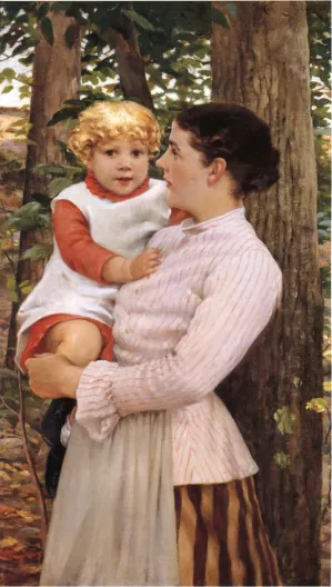 Mother and Child Oil painting by James Carroll Beckwith