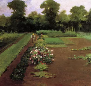 New Hamburg Garden by James Carroll Beckwith - Oil Painting Reproduction