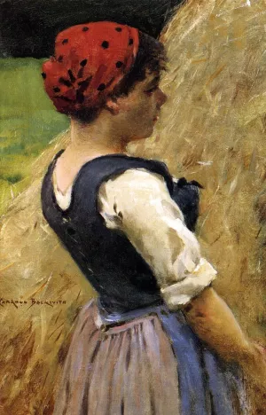 Normandy Girl by James Carroll Beckwith - Oil Painting Reproduction