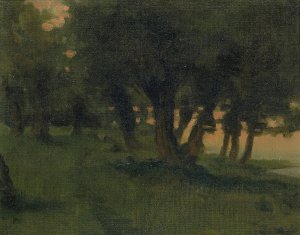 On the Banks of the Rhine, near St. Germain at Mont d'Or by James Carroll Beckwith Oil Painting
