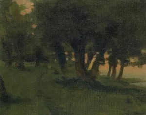 On the Banks of the Rhine, near St. Germain at Mont d'Or Oil painting by James Carroll Beckwith