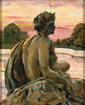 One of the Figures at the Parterre d'Eau Oil painting by James Carroll Beckwith