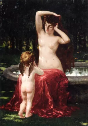 Sylvan Toilette by James Carroll Beckwith Oil Painting
