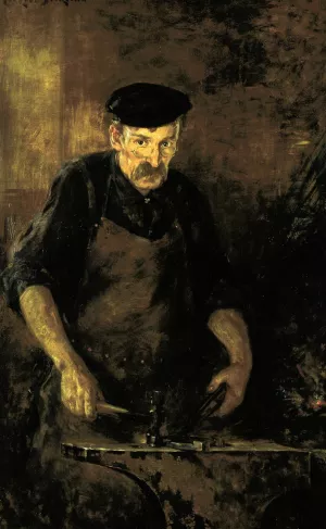 The Blacksmith by James Carroll Beckwith Oil Painting