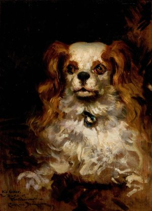 The Duke of Marlborough, Portrait of a Puppy by James Carroll Beckwith Oil Painting
