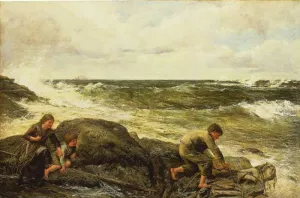 Catching a Mermaid by James Clarke Hook Oil Painting